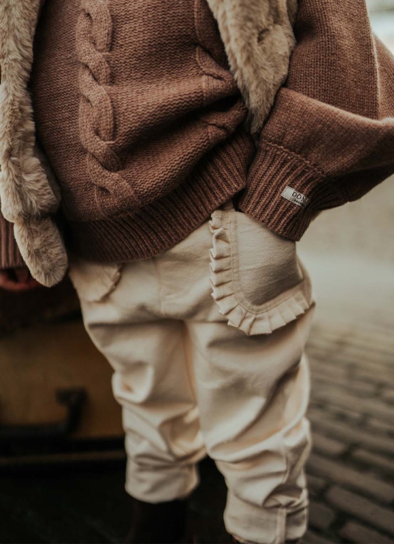 Pantaloni drepți din bumbac organic Donsje Amsterdam Phien