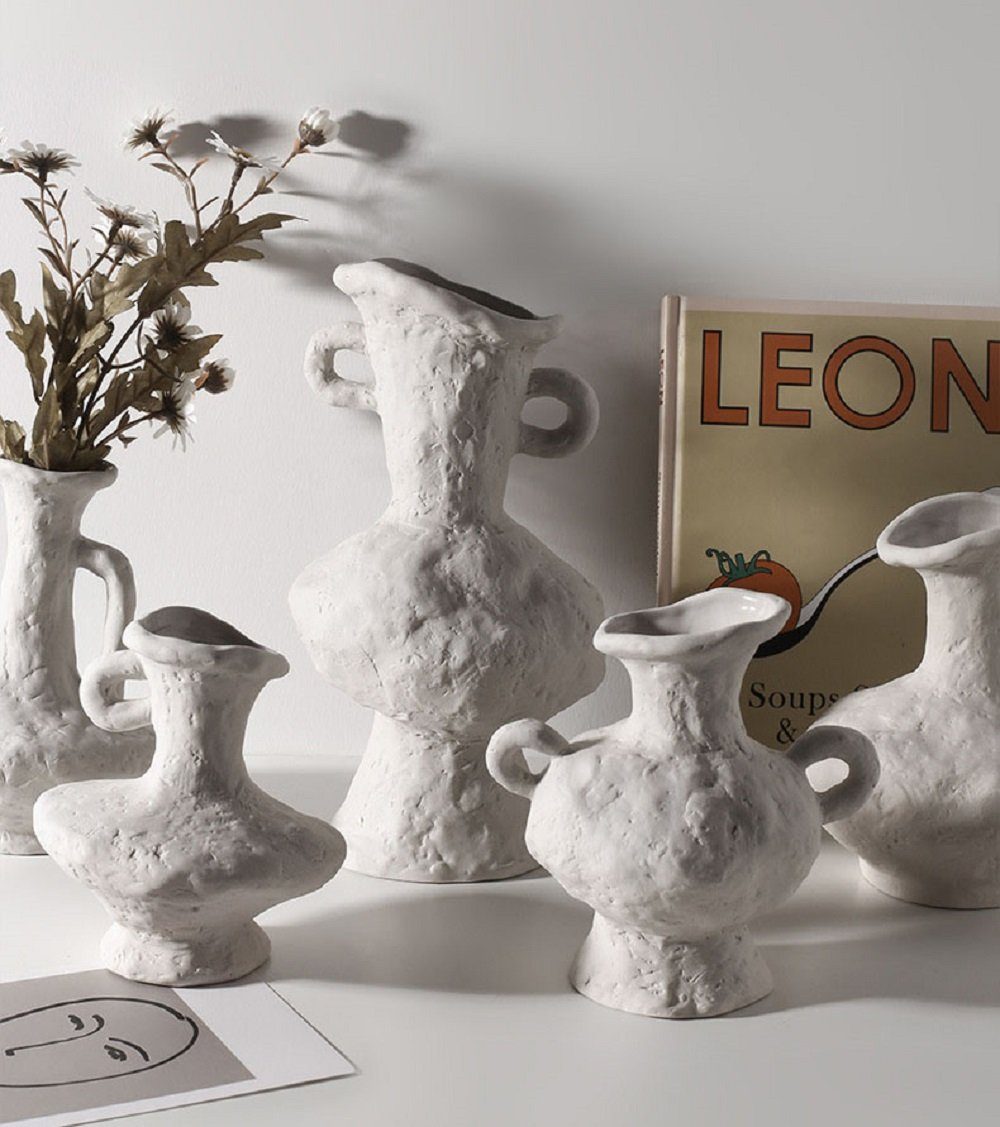 RAIKOU Dekovase Keramik Antike, Amphora Tisch Blumenvasen handgefertigt (3-Teilig)