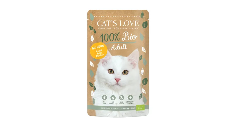 CAT'S LOVE  Katzennassfutter Adult Bio Huhn 100 g
