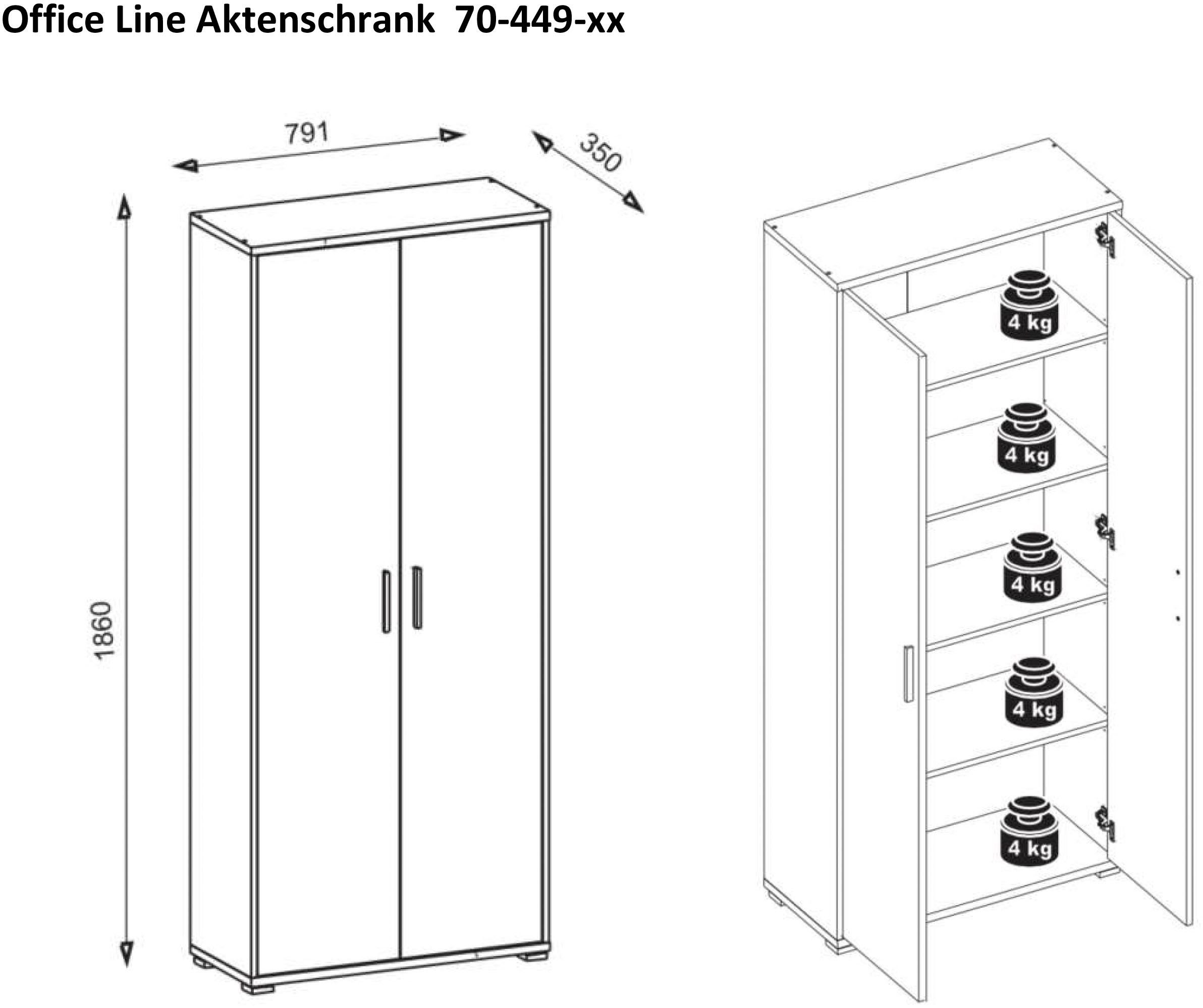 BEGA OFFICE Aktenschrank Office Line Büroschrank, Aktenschrank Mehrzweckschrank wahlweise in 3 Farben