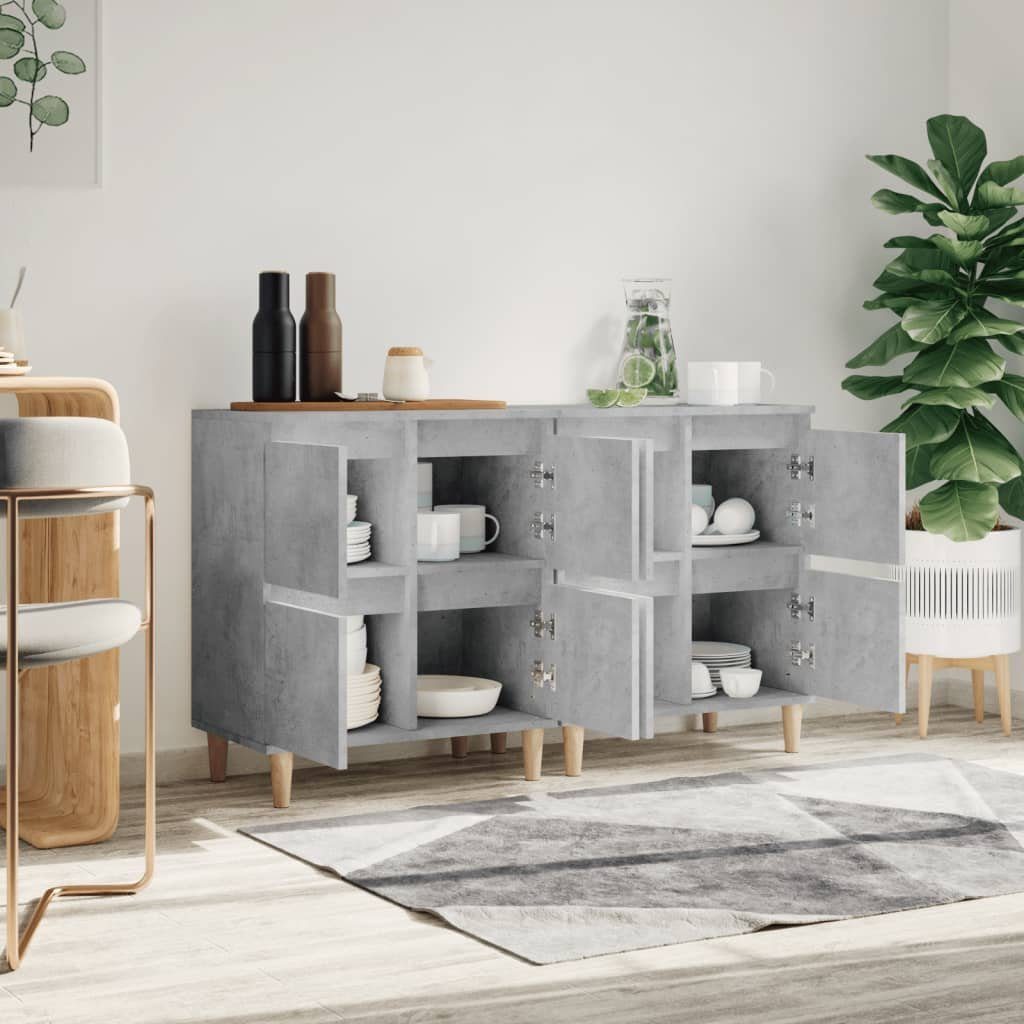 vidaXL Anrichte Sideboards 2 Stk Betongrau 60x35x70 cm Holzwerkstoff Kommode