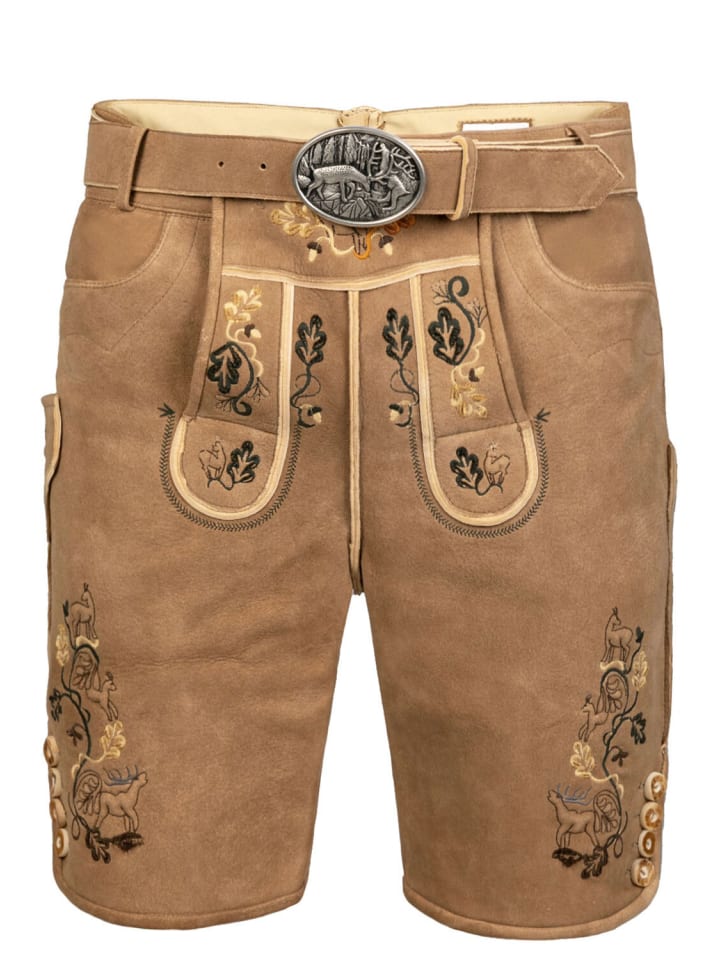 Edelnice Kurze Hirschlederhose Moritz in braun günstig kaufen