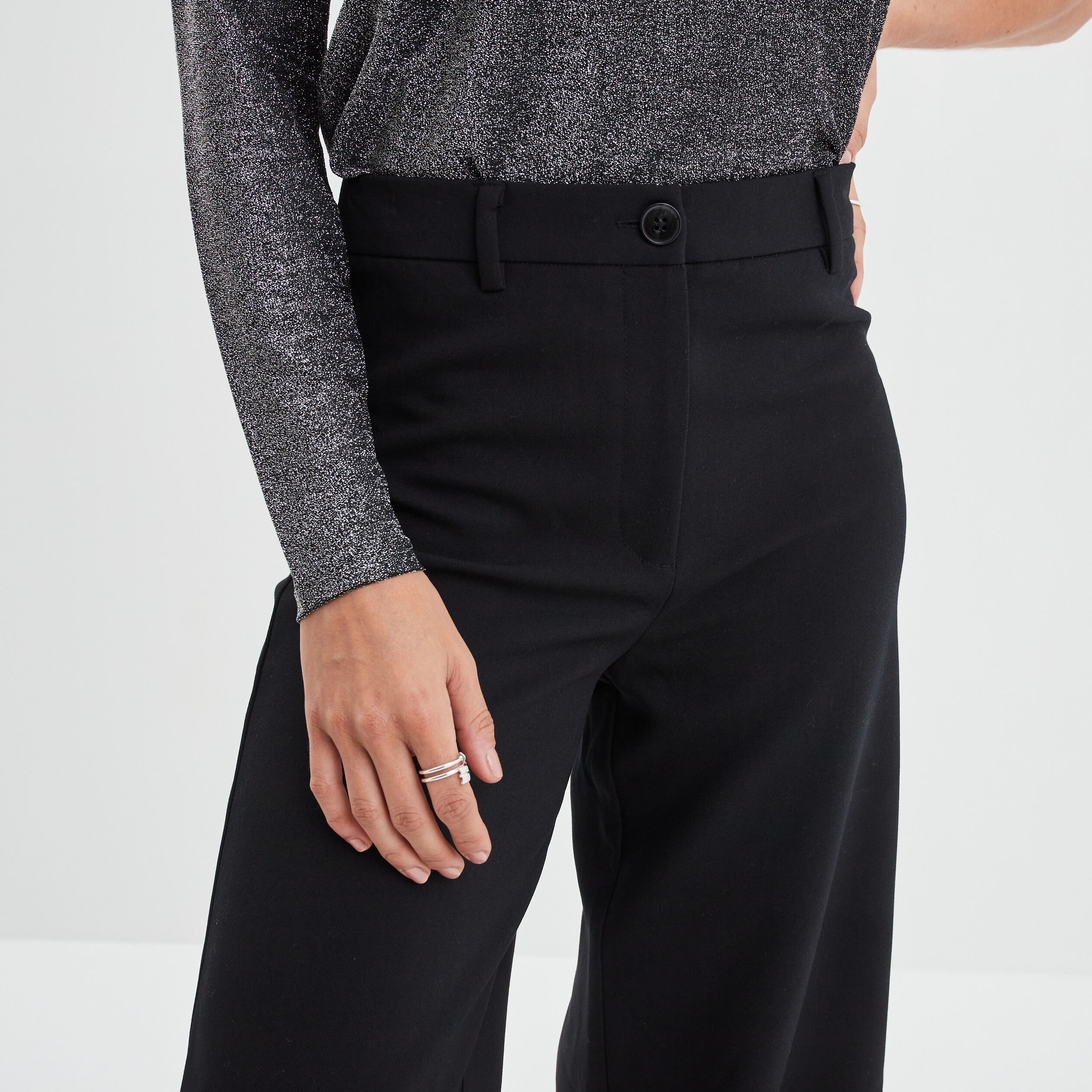 Pantalon city regular noir femme | La Halle