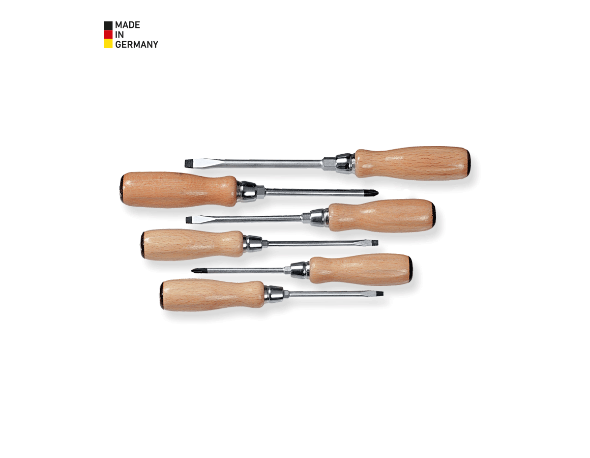 Schraubendreher-Satz mit Kraft-Holzgriff
