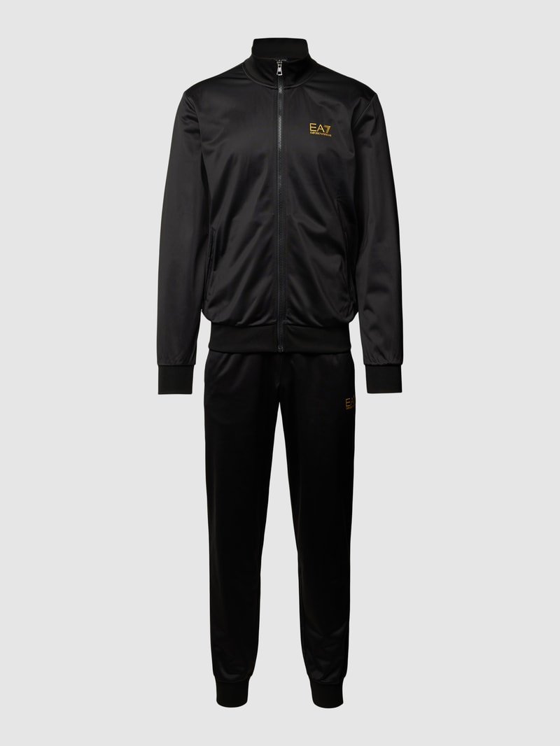 Sweatanzug mit Label-Details in schwarz