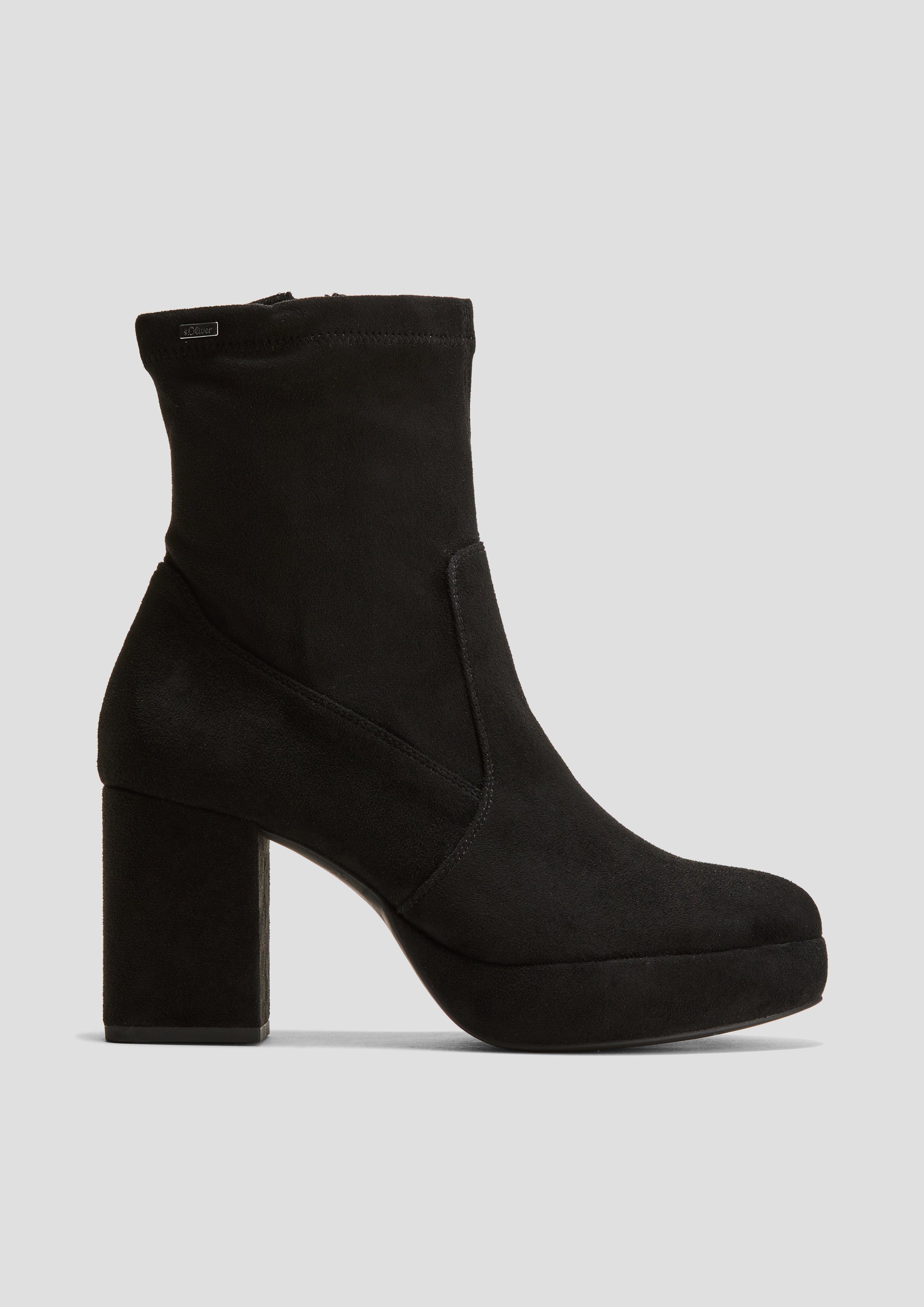 Stiefel mit Blockabsatz in Velorslederoptik  6008302-001