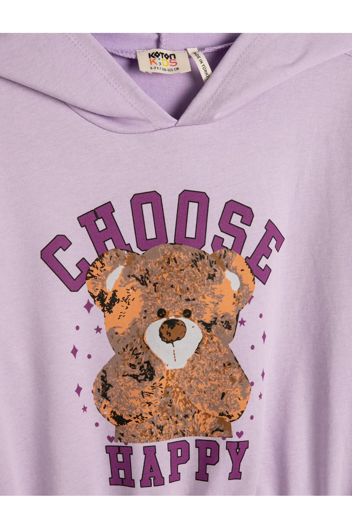 Koton  Kapuzenpullover mit Teddybär-Aufdruck, langärmlig, mit elastischem Bund und Bündchen