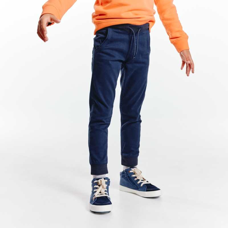 Jogpant uni en toile stretch bleu garçon