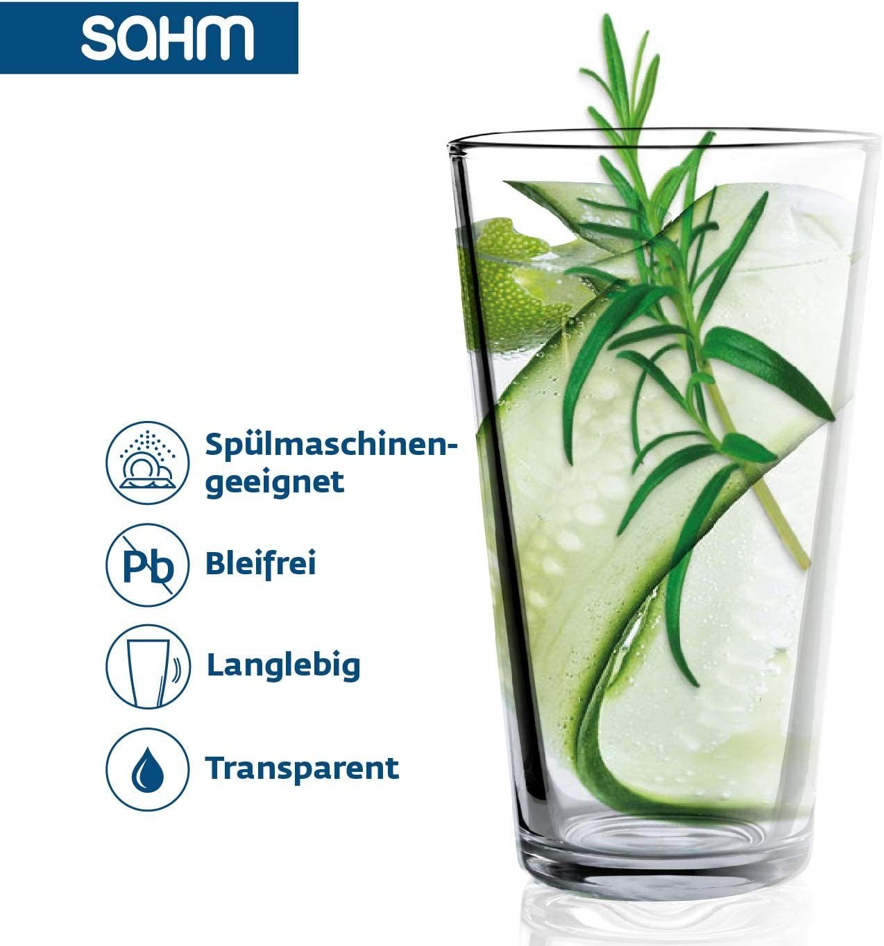 SAHM Latte-Macchiato-Glas Latte Macchiato Gläser Set 6 STK - Kaffee Latte Gläser