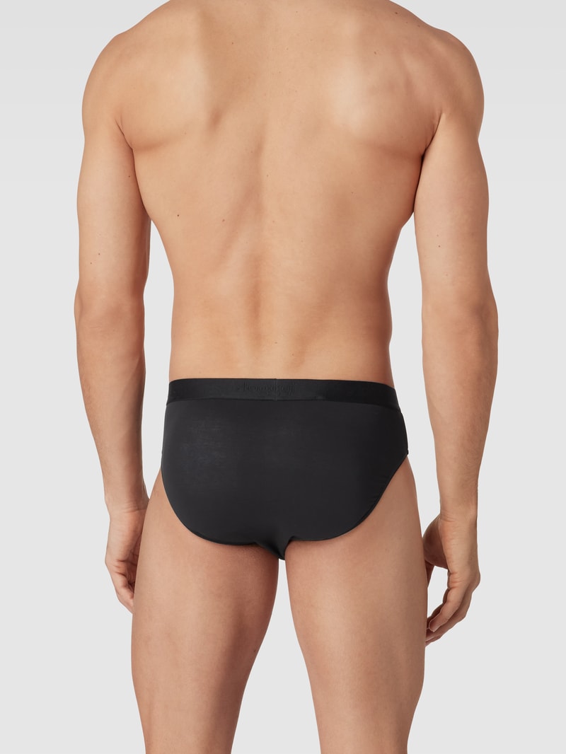 Slip mit Streifenmuster im 2er-Pack in schwarz