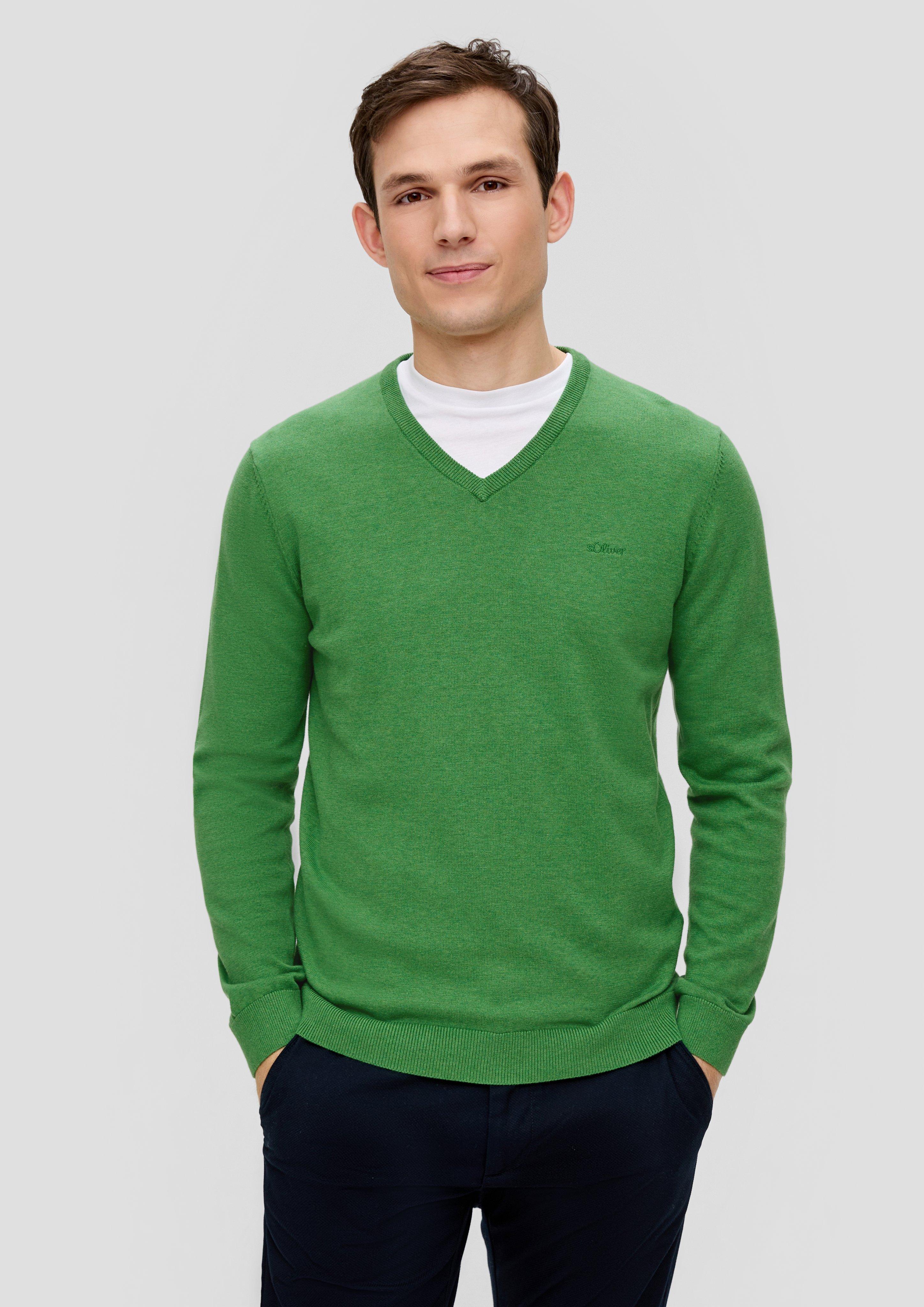 Strickpullover mit Logostickerei  2143174-74W0