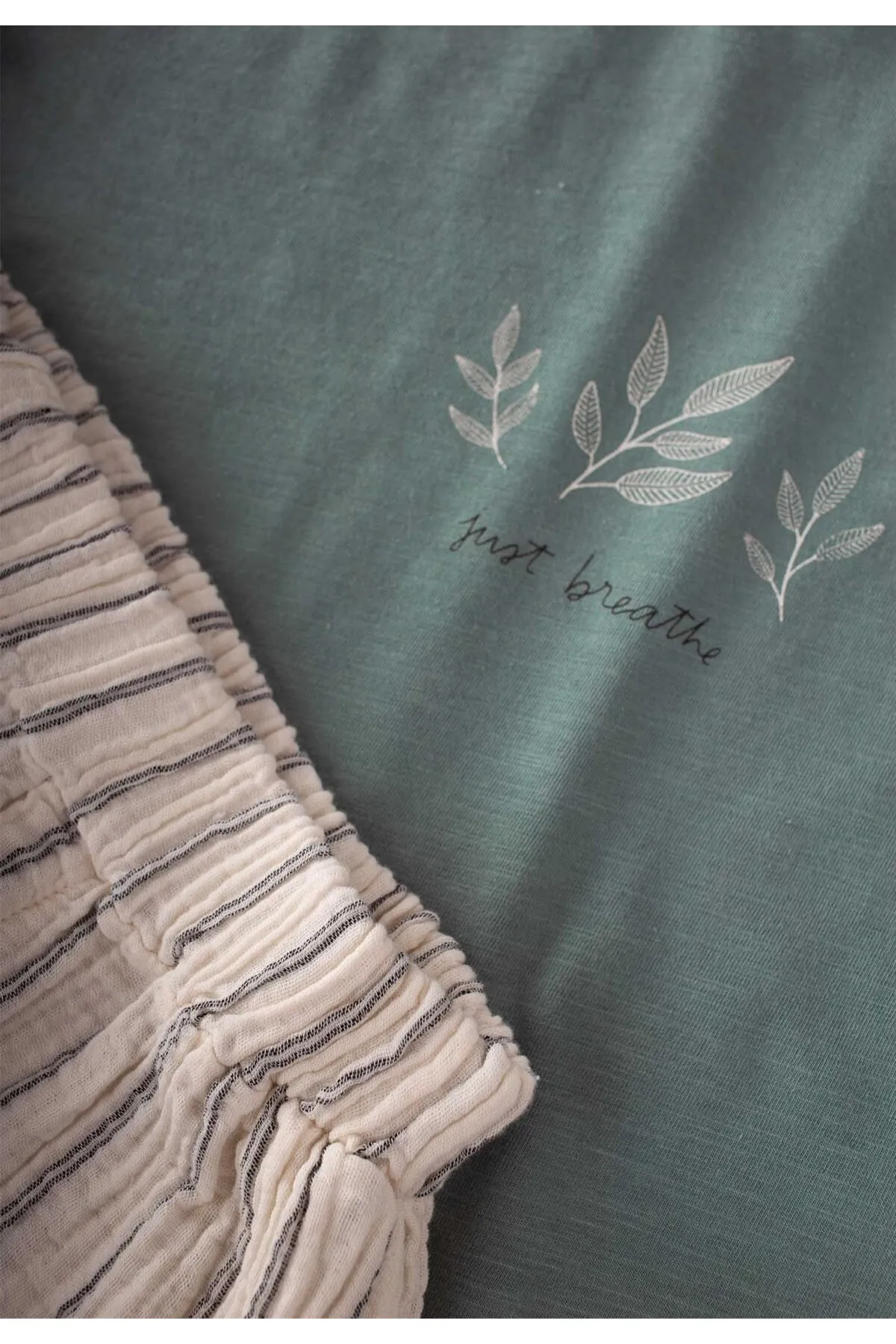 Cigit  Just Breathe Bedrucktes Set Alter 2-8 Çağla Yeşil