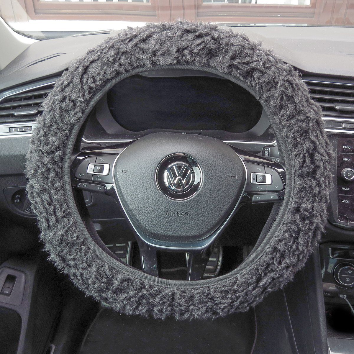 Sonia Originelli Lenkradbezug Lenkradbezug Schurwolle Auto Winter, Onesize, 30 Grad Schonwäsche