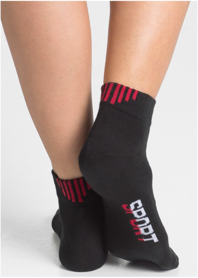 Sportsocken mit Schriftzug (5er Pack) mit Bio-Baumwolle