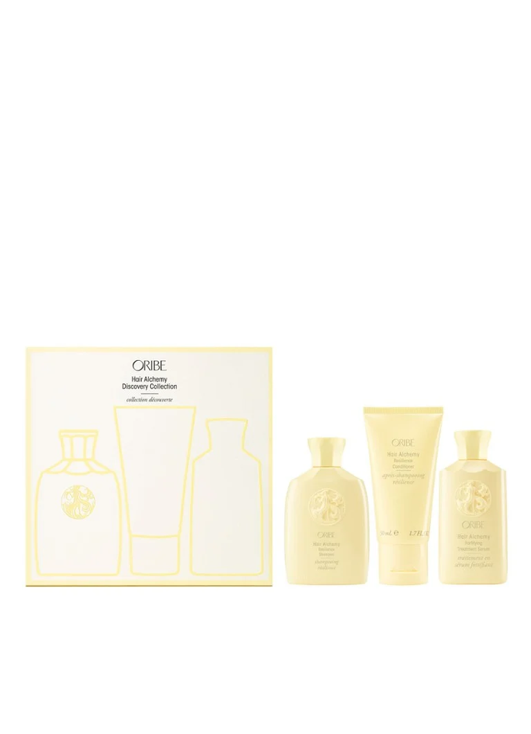 Oribe Hair Alchemy Evergreen komplekts - ceļojumu izmēra matu kopšanas komplekts