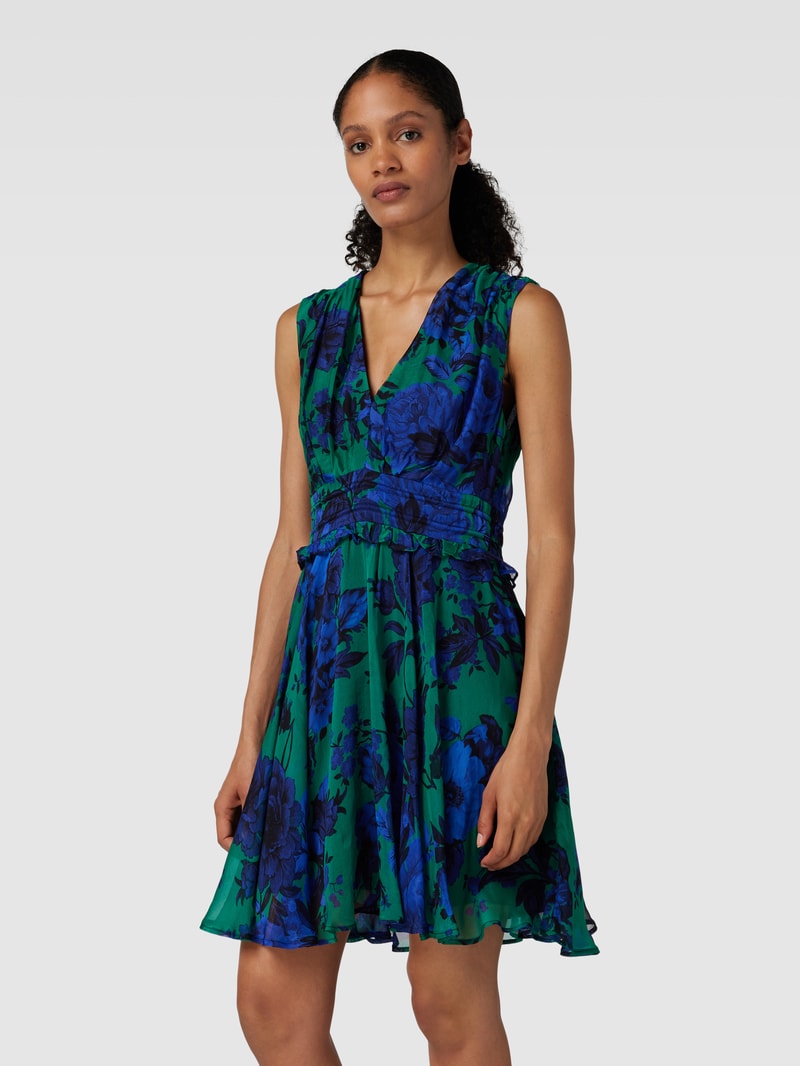 Cocktailkleid mit Volants Modell 'ABITO' in blau