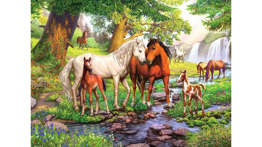 Ravensburger Puzzle - Wildpferde am Fluss, 300 XXL Teile