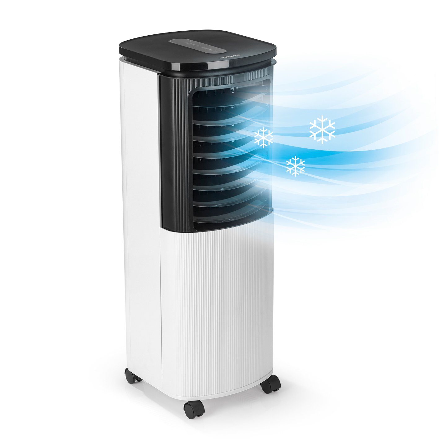 Hoberg Kombigerät Luftreiniger, Ventilator und Heizlüfter Luftkühler mit Peltier-Element, 4 Stufen Luftbefeuchter Timer mobil