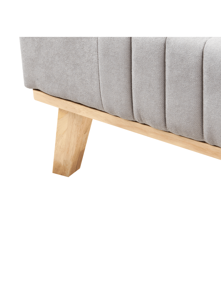 Beliani Doppelbett TALENCE in Grau/Heller Holzfarbton - (W) 195 x (H) 105 x (L) 215 cm günstig kaufen onesize