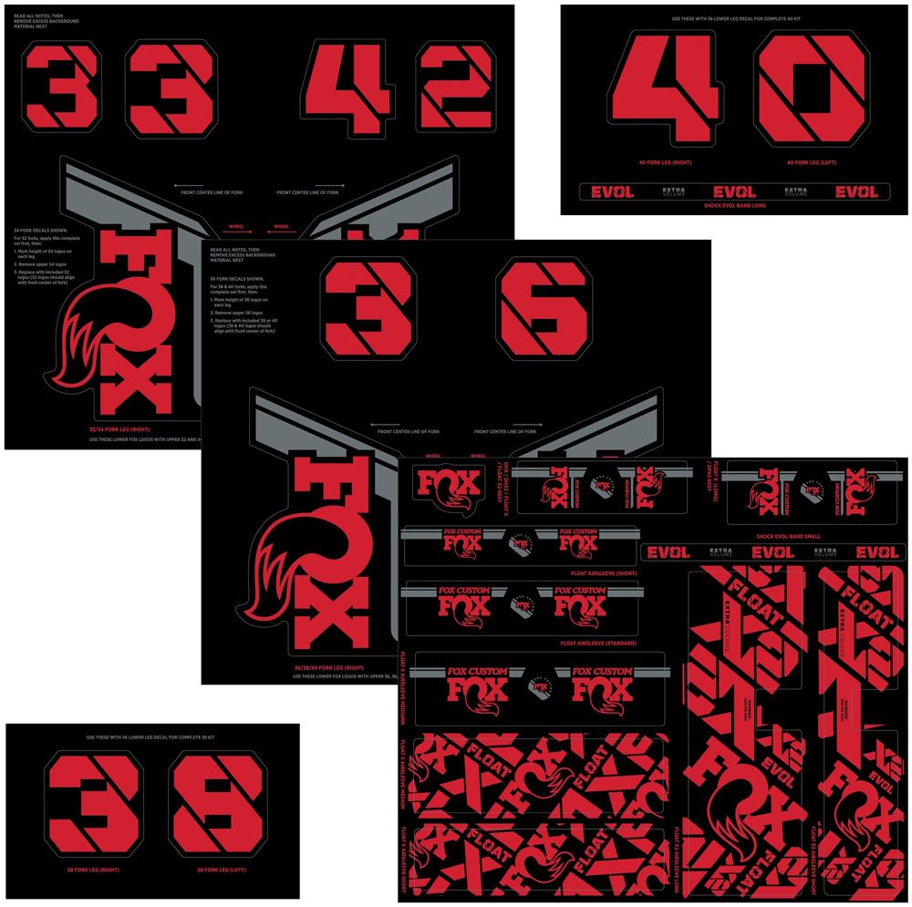 Fox Racing Shox Custom Fork und Shox Kit Aufkleberset kaufen | Bike-Discount