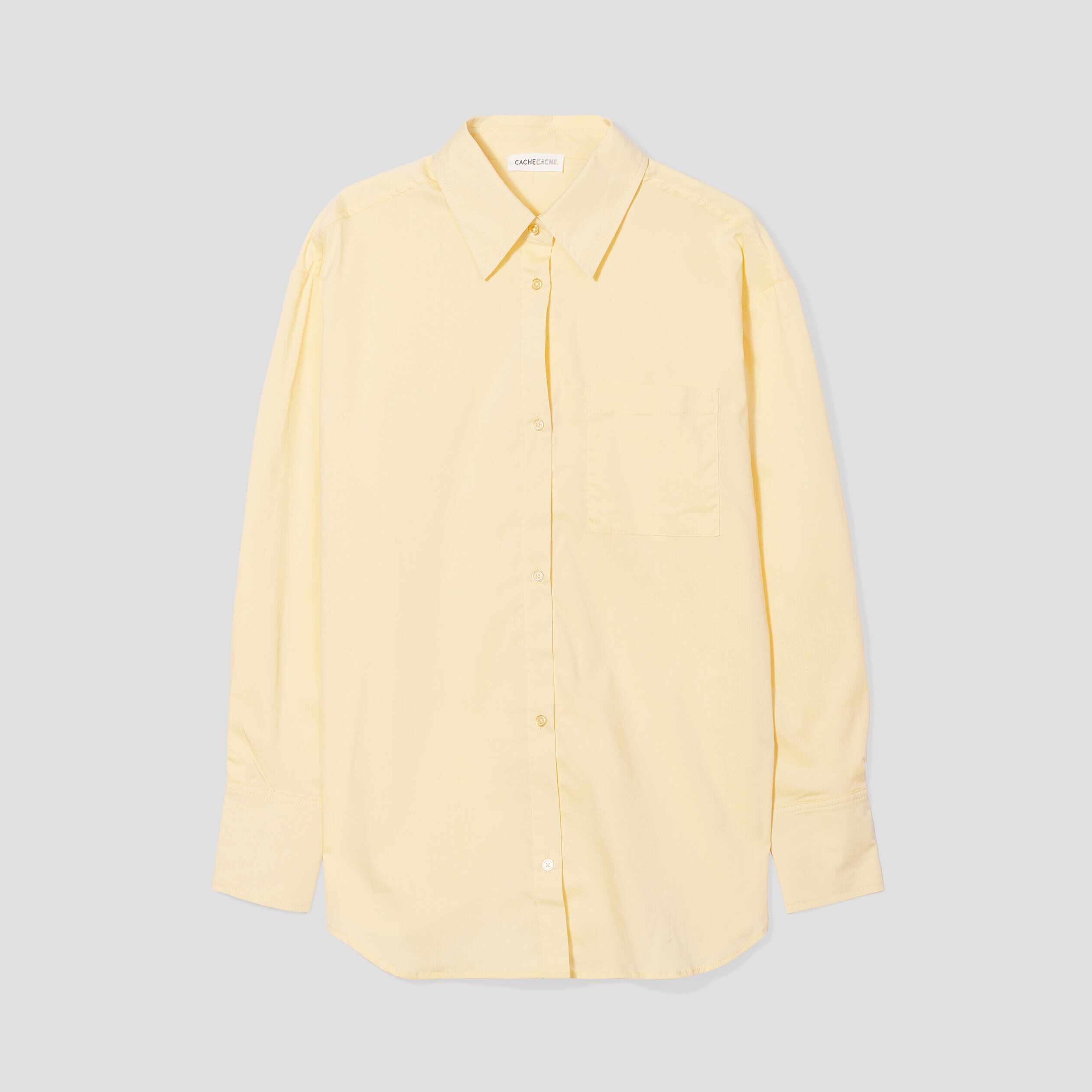 Chemise manches longues jaune femme | Cache Cache