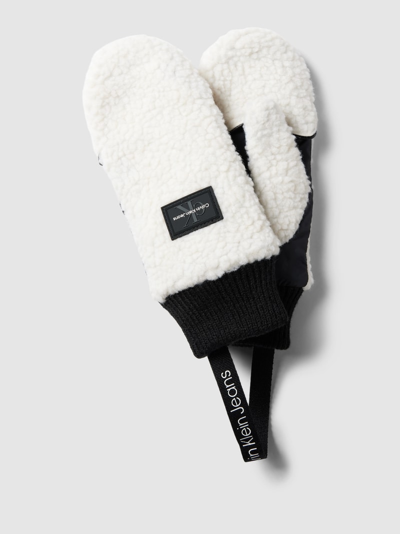Handschuhe mit Label-Detail in offwhite