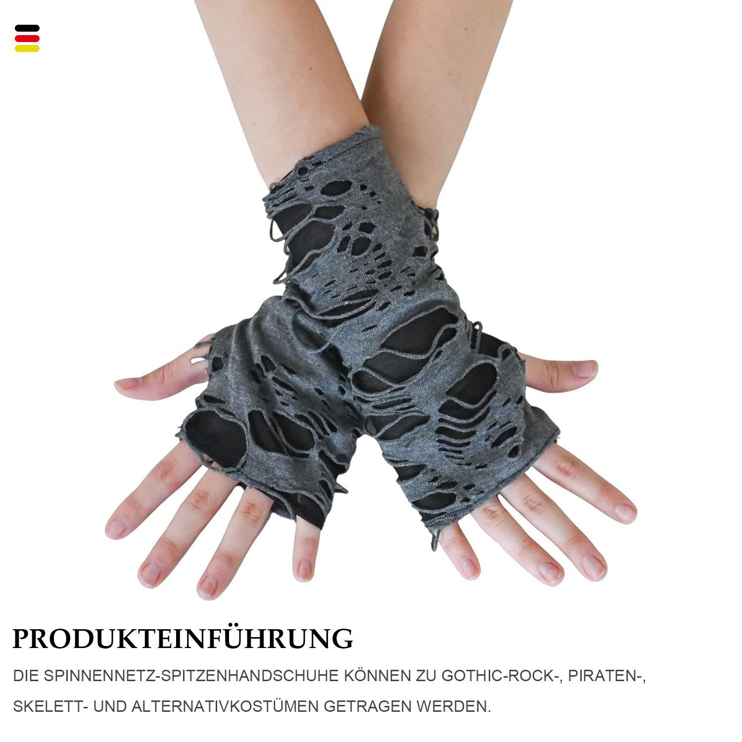 MAGICSHE Armstulpen Fingerlose Langarm Gestrickte Warme Armstulpen Gotische Accessoires