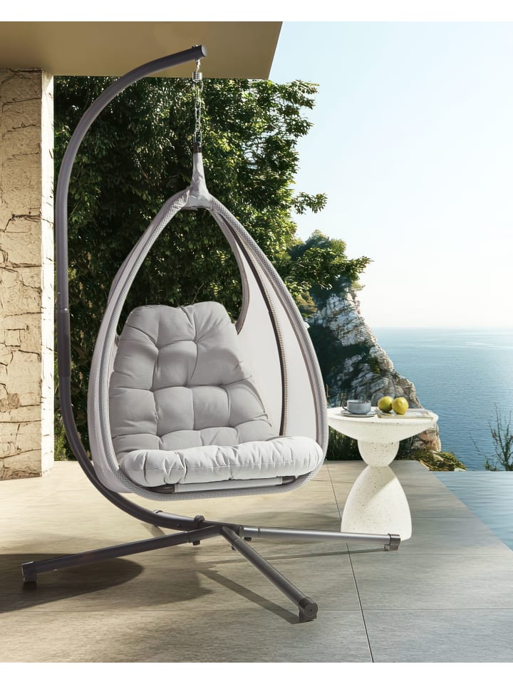 Beliani Hängesessel AVEGNO in Grau - (W) 98 x (H) 195 x (L) 136 cm günstig kaufen onesize