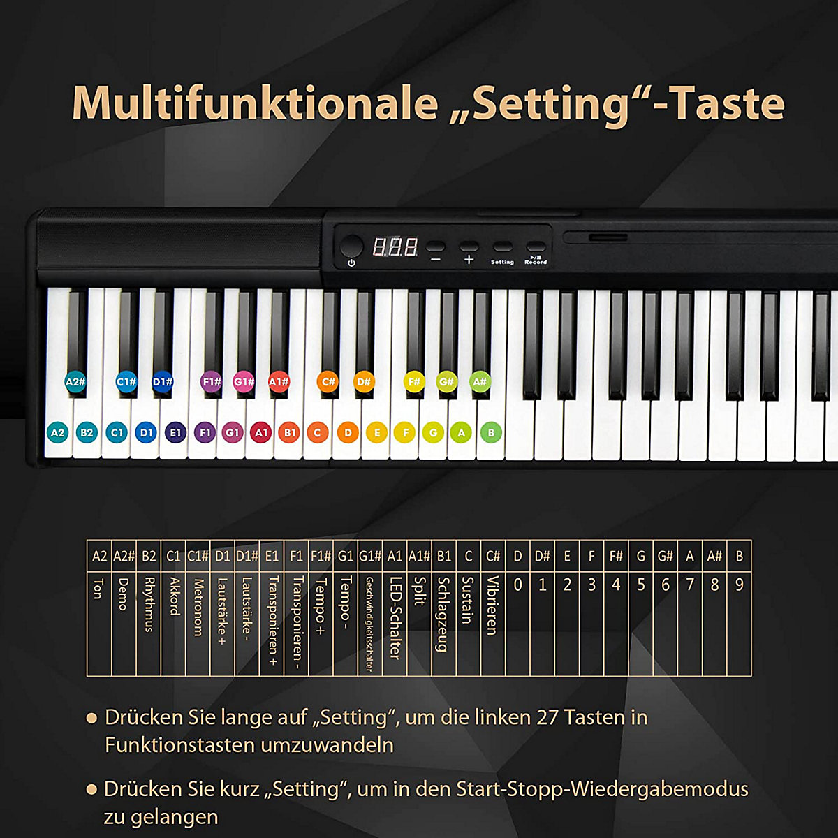 Keyboard 88 Tastatur Elektroklavier tragbar