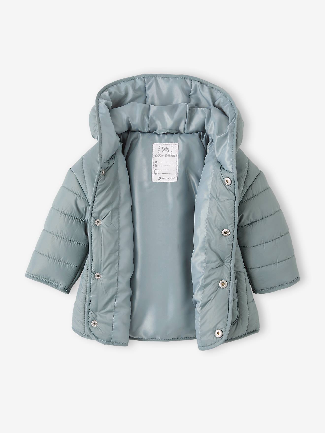 Manteau bébé matelassé avec capuche marron