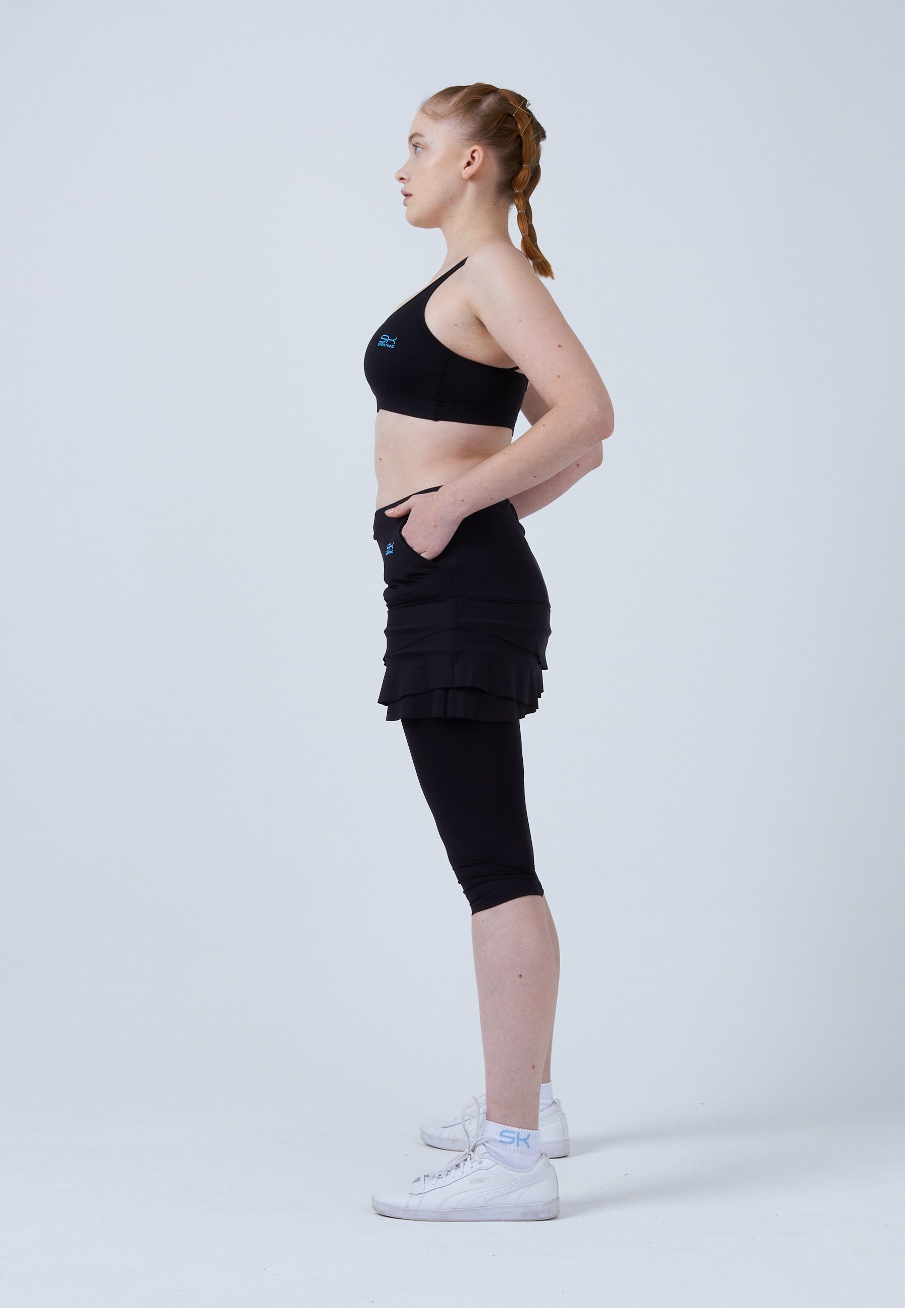 SPORTKIND Tennisrock 2-in-1 Tulip Skort mit Leggings / Skapri Mädchen & Damen schwarz