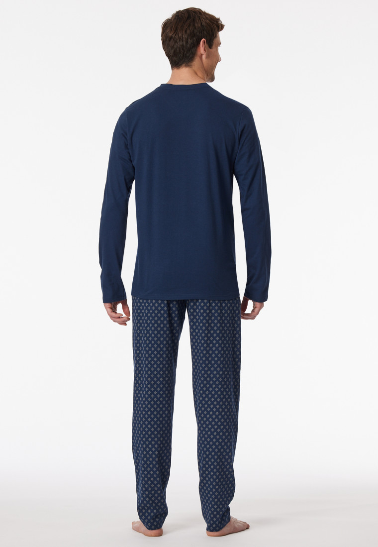 Schlafanzug lang V-Ausschnitt admiral - Casual Essentials