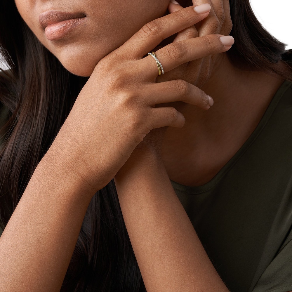 Fossil Bague pour femme Acier inoxydable or Bague