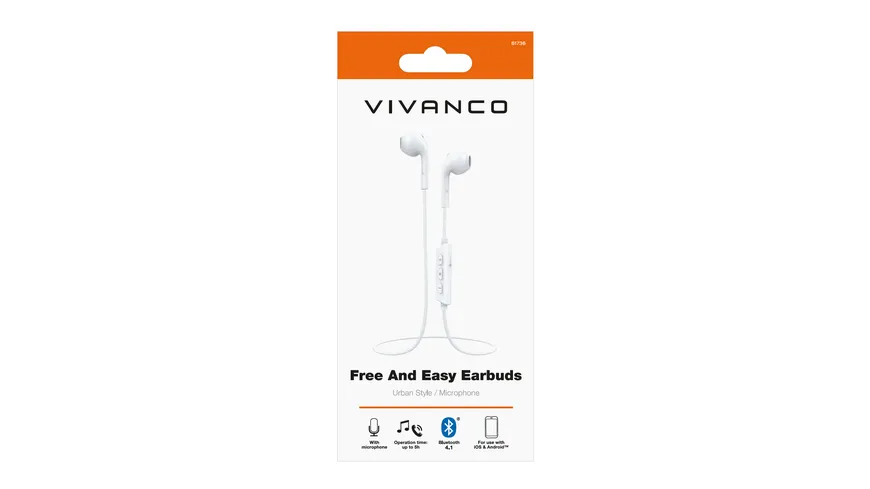 Vivanco Bluetooth® In-Ear Headset, Eggshape Design