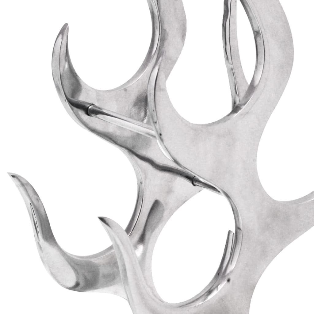 vidaXL Weinregal Weinregal Flammenform Aluminium Silber 9 Flaschen, 9-tlg.