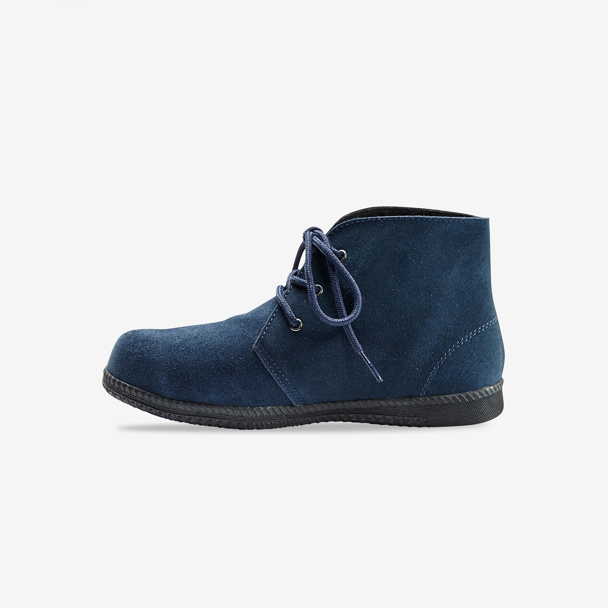 Bottines à lacet en croûte de cuir