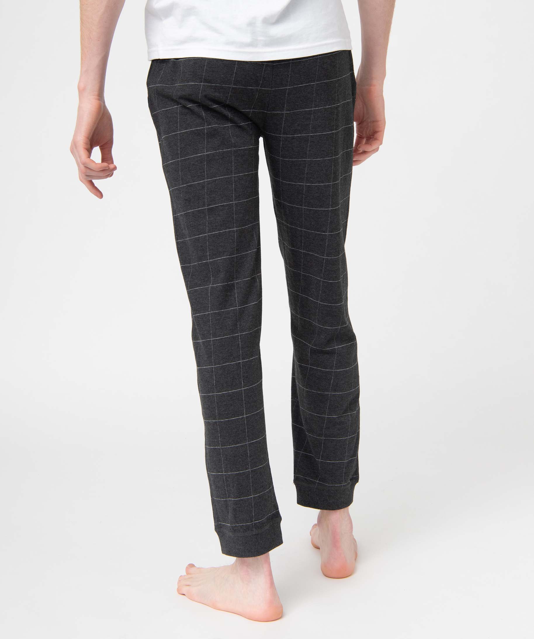 Pantalon de pyjama homme en jersey à taille élastique carreaux | GEMO