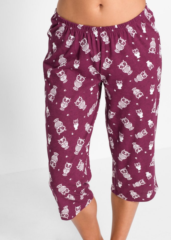Capri Pyjama mit kurzen Ärmeln