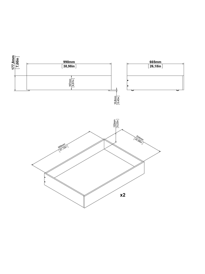 ebuy24 Bettschublade Nada Braun 99 x 67 cm günstig kaufen onesize
