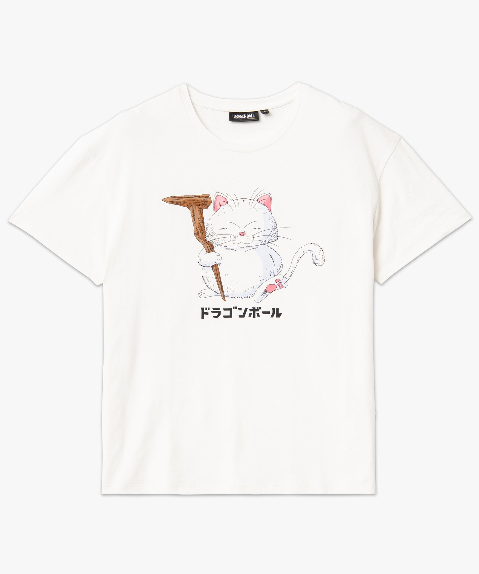 Tee-shirt femme coupe oversize avec motif chat - Dragon Ball ecru | GEMO