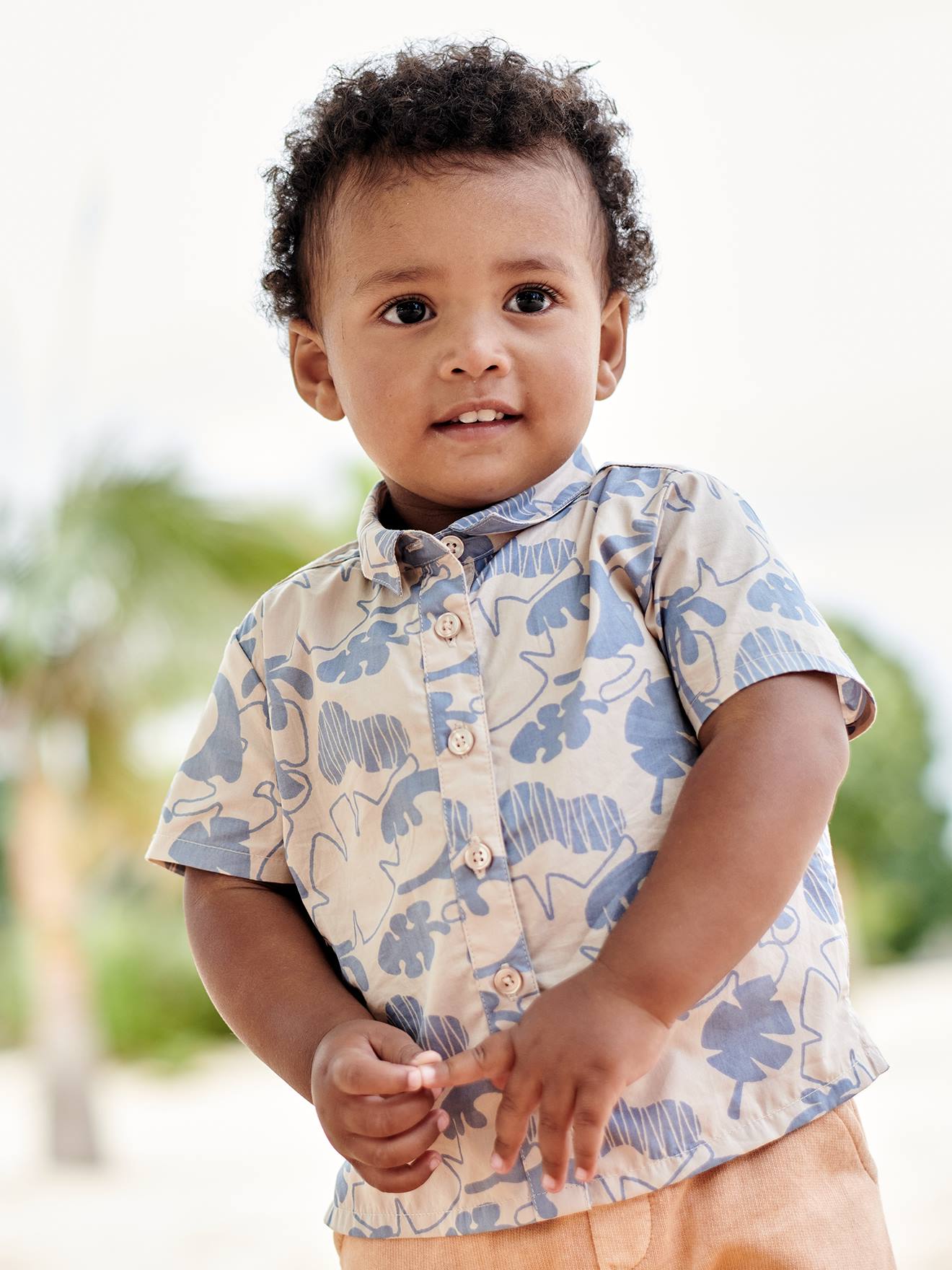 Chemise bébé manches courtes beige