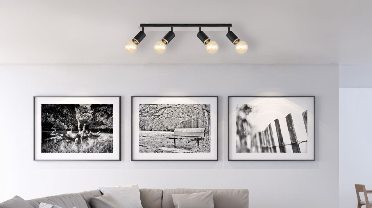Globo Lighting - JOSEBA - Strahler Metall schwarz matt, 4x E27