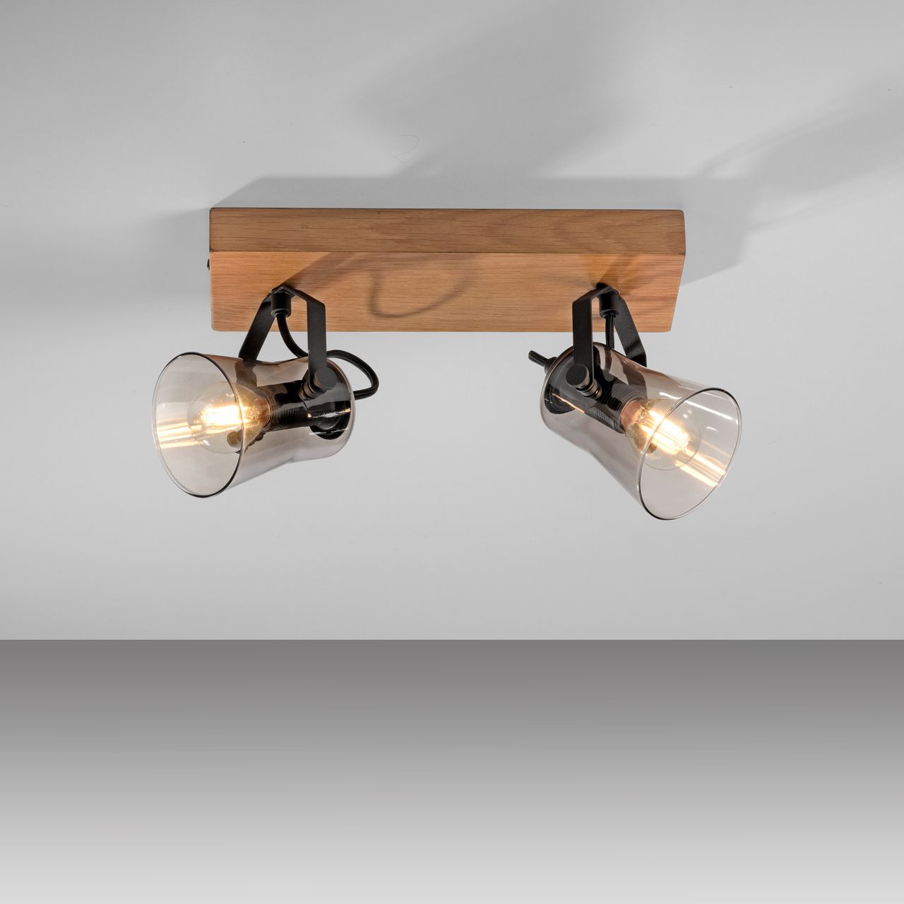JUST LIGHT Deckenleuchte GREEN LANGSTRÖM, 2x E14/10Watt max., Holz-natur