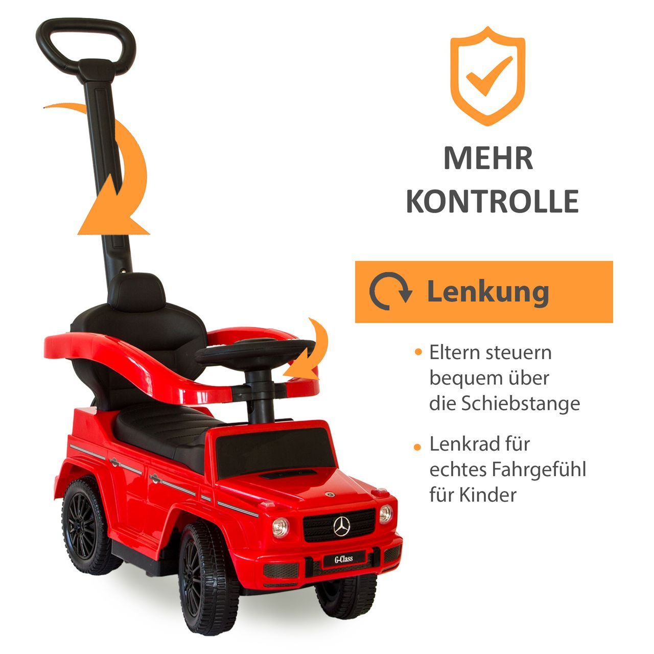 Lemodo Rutschauto mit Schiebstange Mercedes ab 1 Jahr, rot