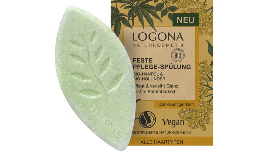 LOGONA Feste Pflege Spülung Bio-Hanf & Bio-Holunder 60 g