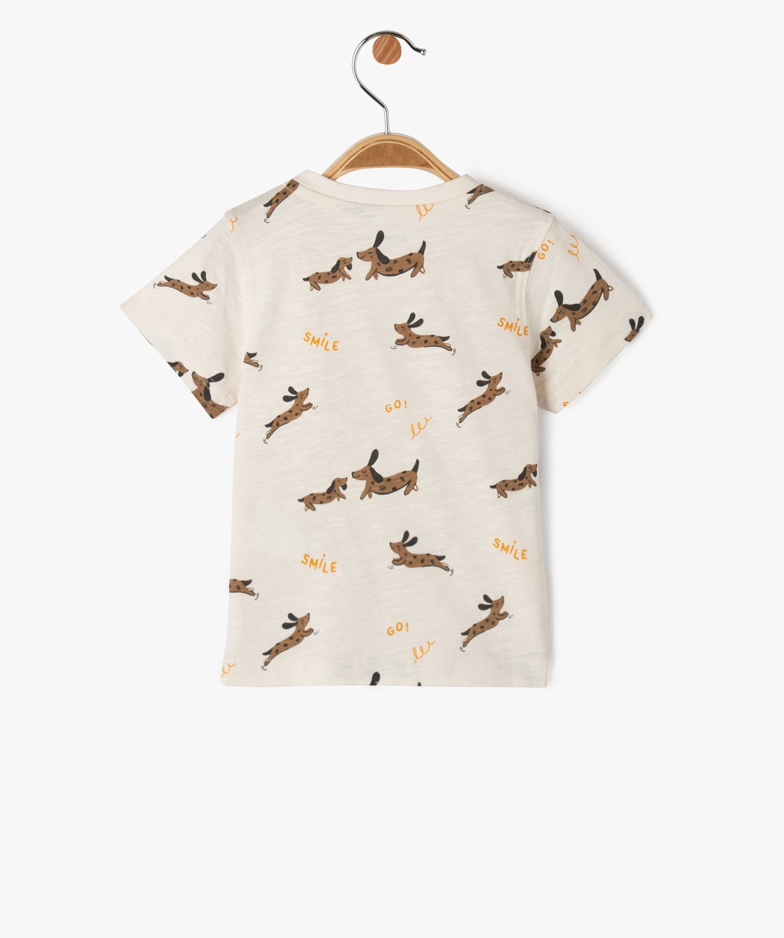 Tee-shirt manches courtes imprimé bébé Garçon ecru | GEMO