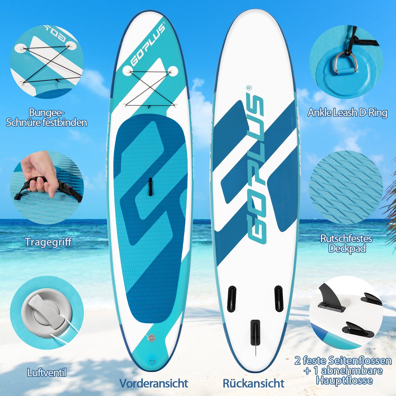 COSTWAY SUP-Board Stand Up Paddling Board, mit Paddel & Pumpe