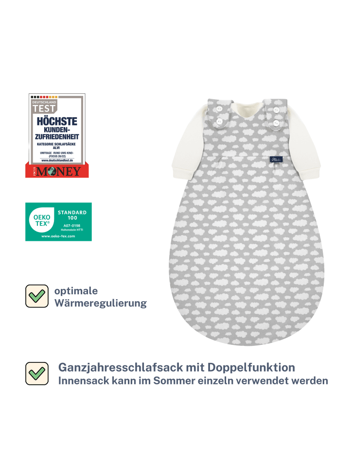 Alvi Schlafsack Baby Mäxchen 2teilig Exclusiv in Wolke Silber günstig kaufen