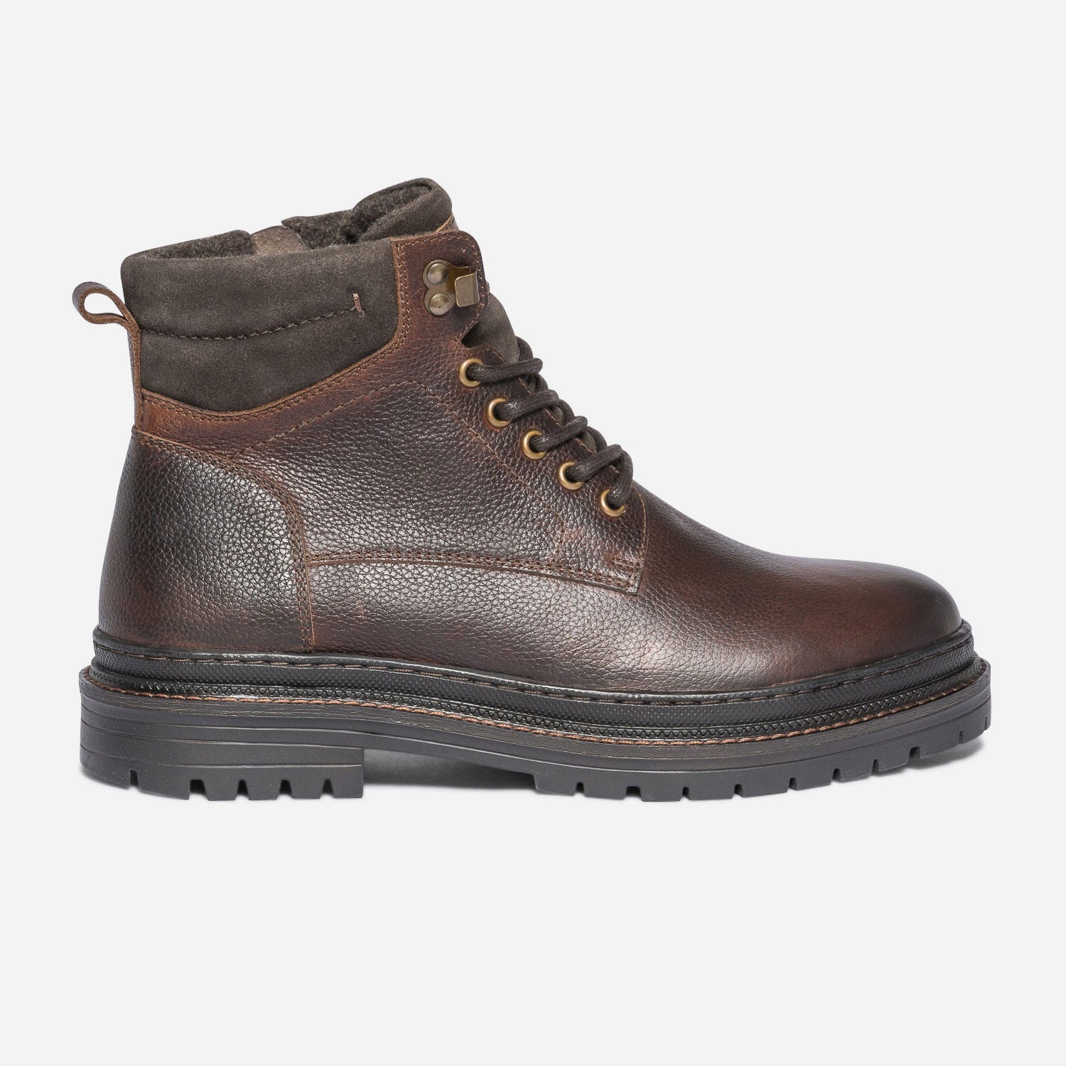 Boots à lacet marron en cuir