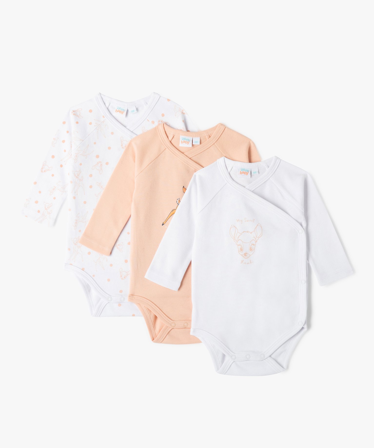 Bodies bébé à manches longues fermeture croisée motif Ba... ecru | GEMO